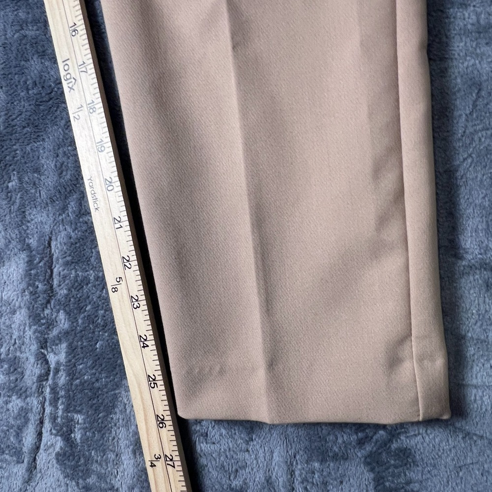 Zara Tan High Waisted Tapered Trousers Small Beige Seam Detail Dress Pants Boho - Picture 7 of 7